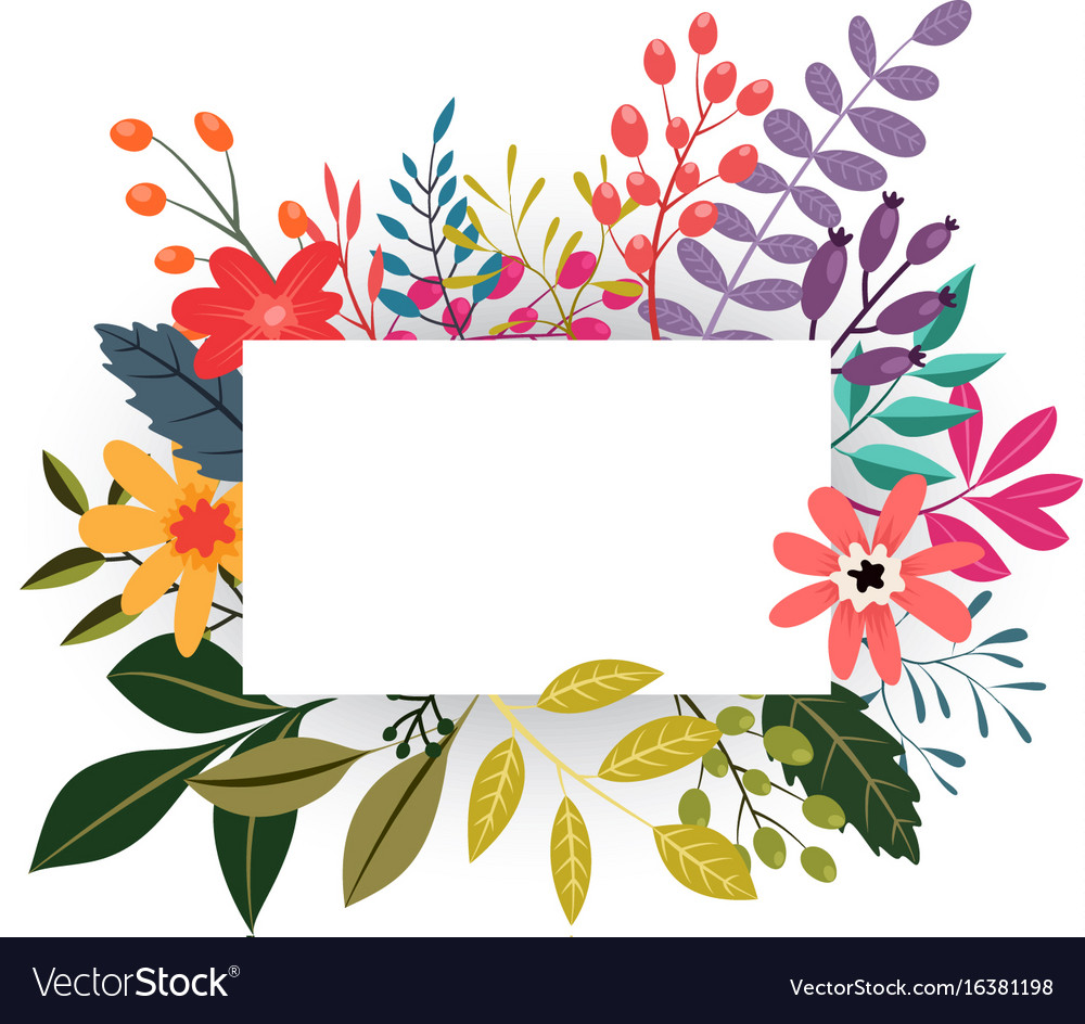 Vintage flowers greeting card Royalty Free Vector Image