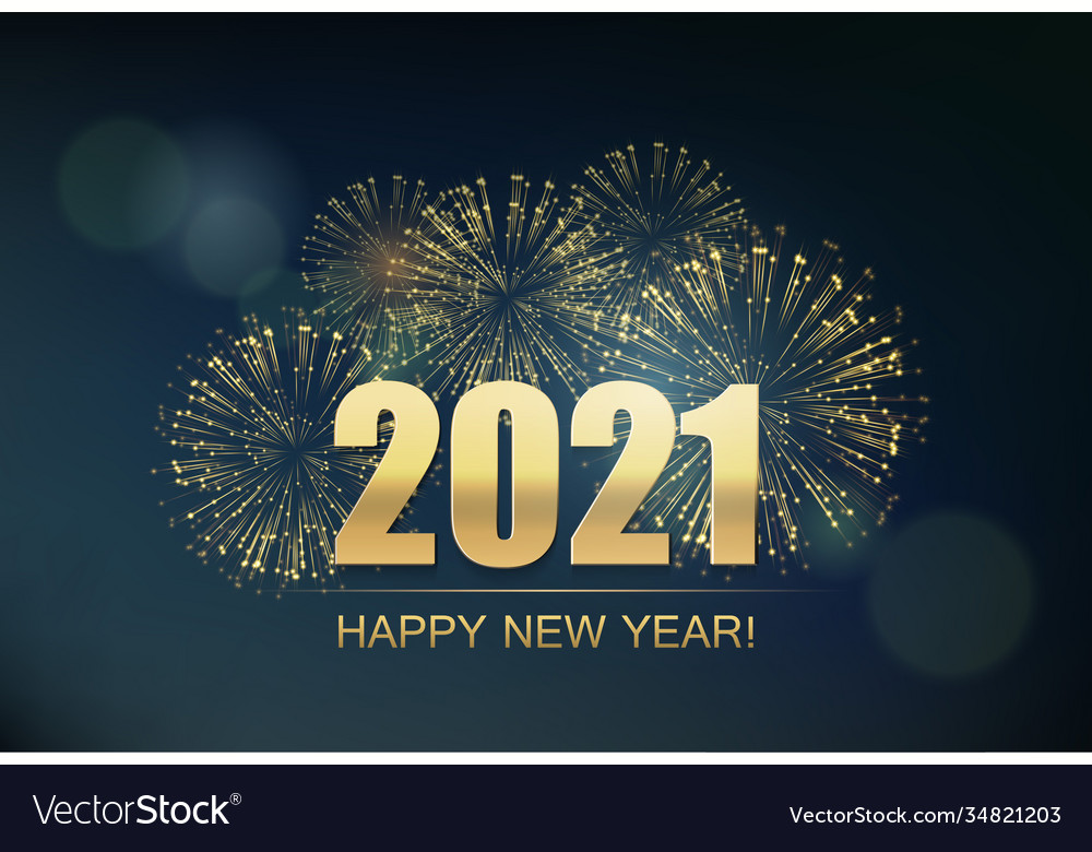 2021 new year abstract background with fireworks Vector Image