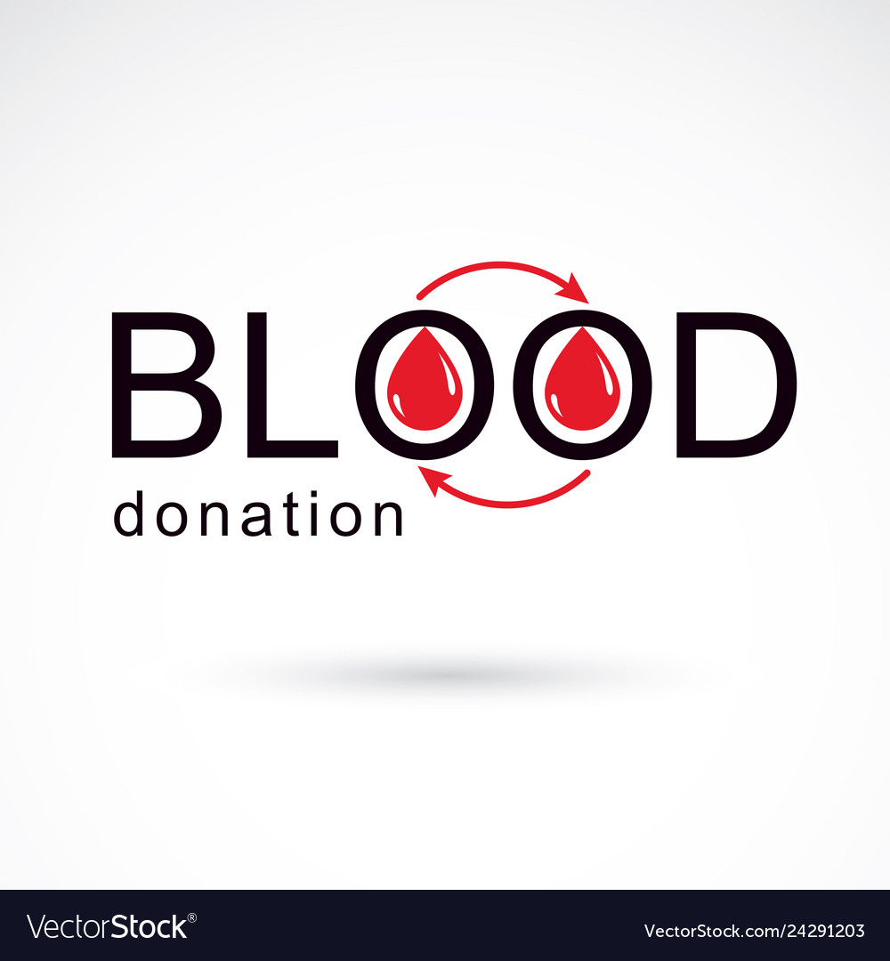 Blood donation symbol created with red Royalty Free Vector