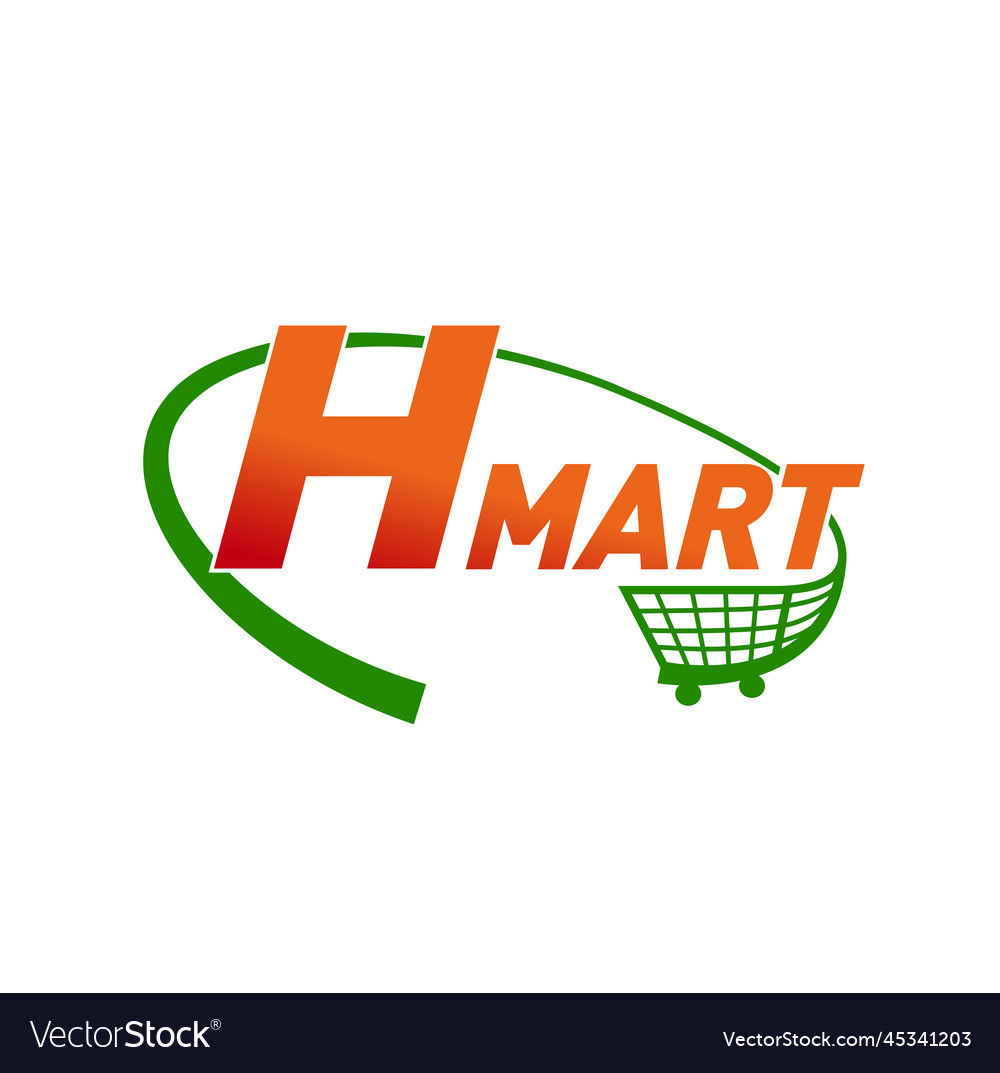 H mart typography icon monogram Royalty Free Vector Image