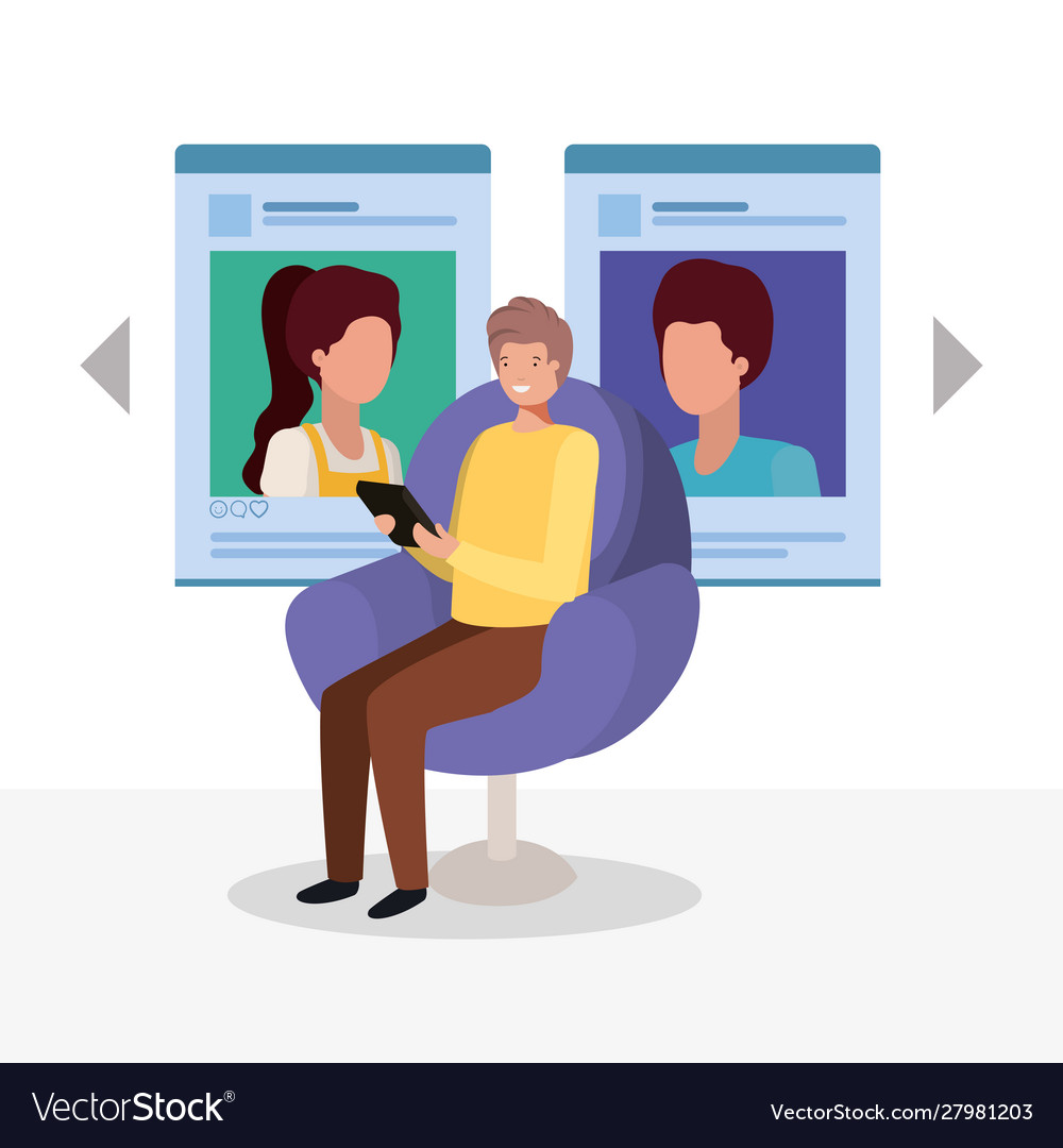 Profile page website design Royalty Free Vector Image