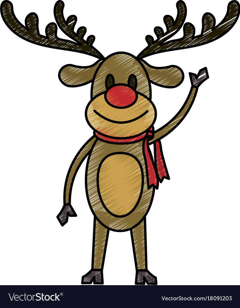 Rudolf christmas cartoon Royalty Free Vector Image