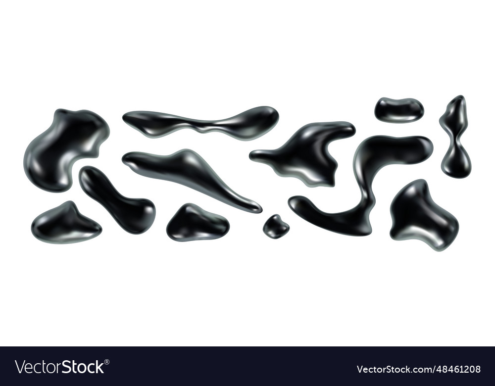 Abstract 3d black chrome forms assorted Royalty Free Vector