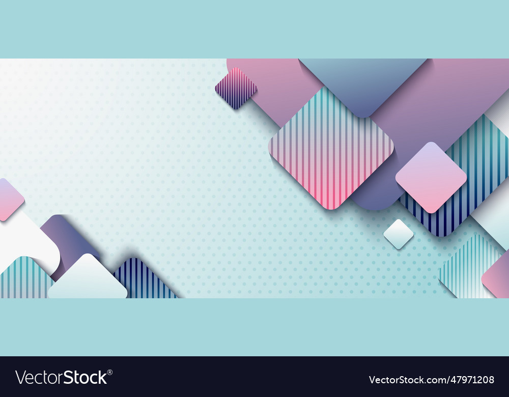Abstract header design template 3d rounded square Vector Image