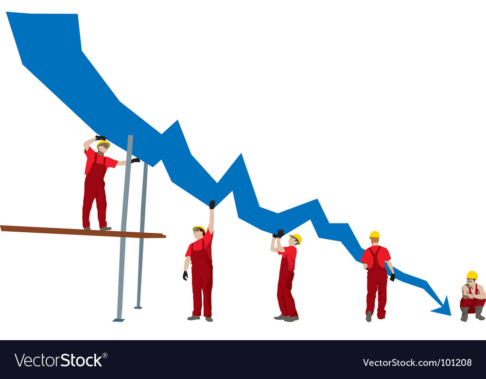 Business failure and depression graph Royalty Free Vector