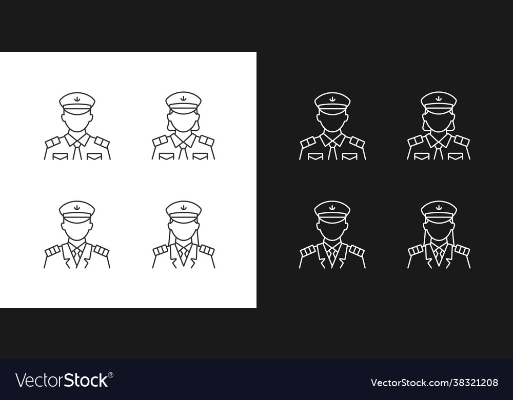 Cruise Crew Linear Icons Set For Dark And Light Vector Image