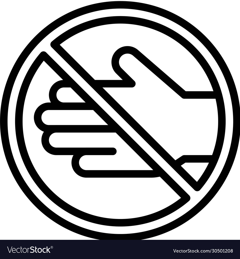 Do not touch sign line style icon