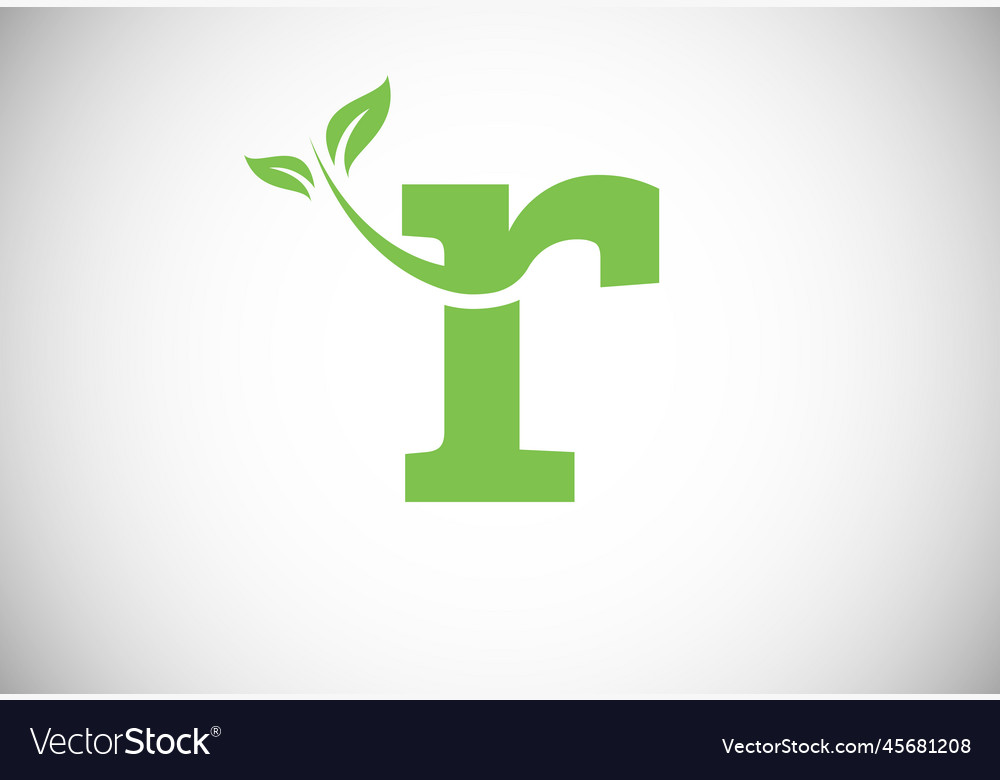 Initial letter r and leaf logo eco-friendly logo Vector Image