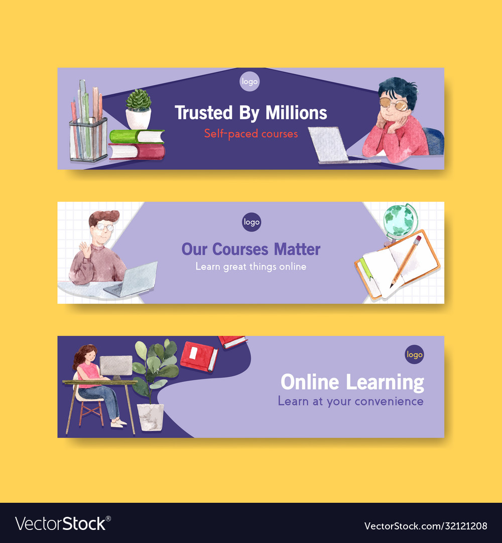 Online learning banner template design