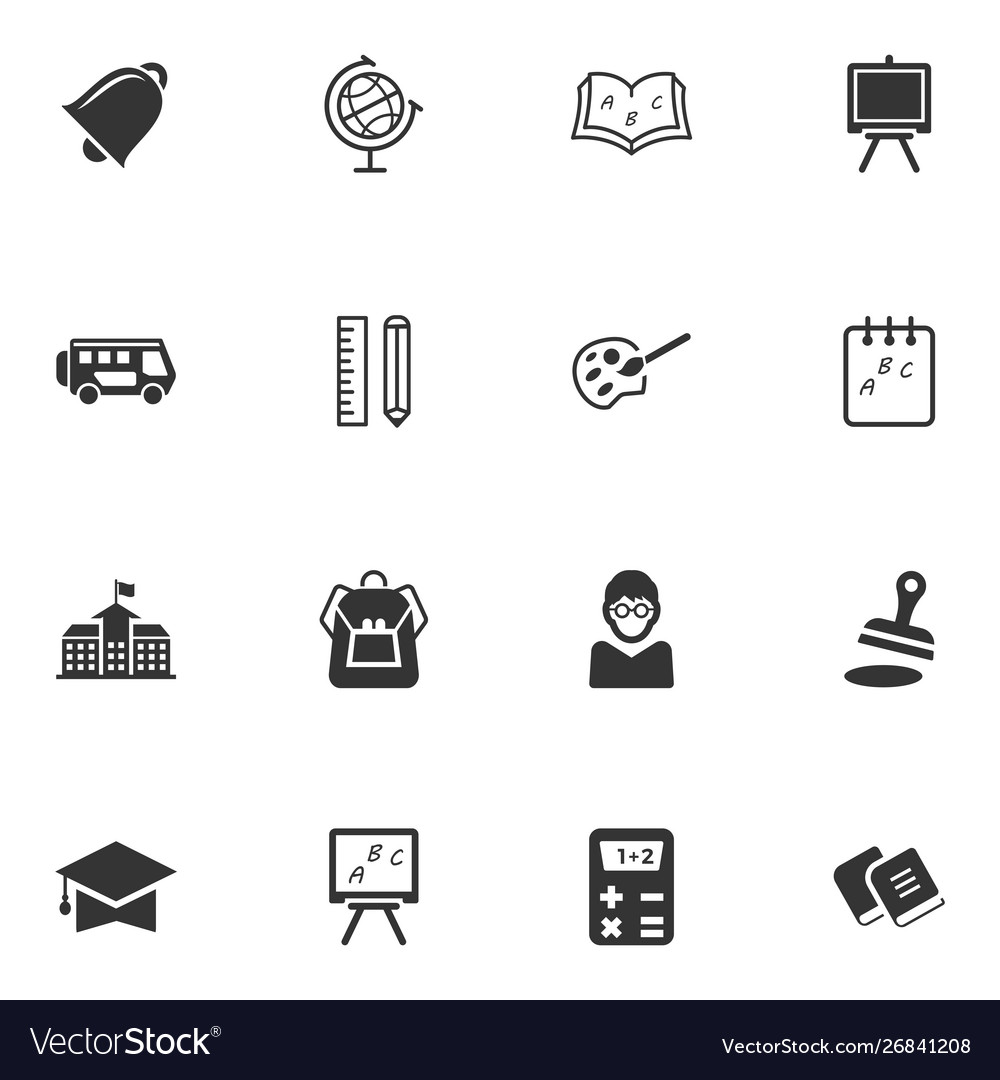 School and education icon set - grey series Vector Image