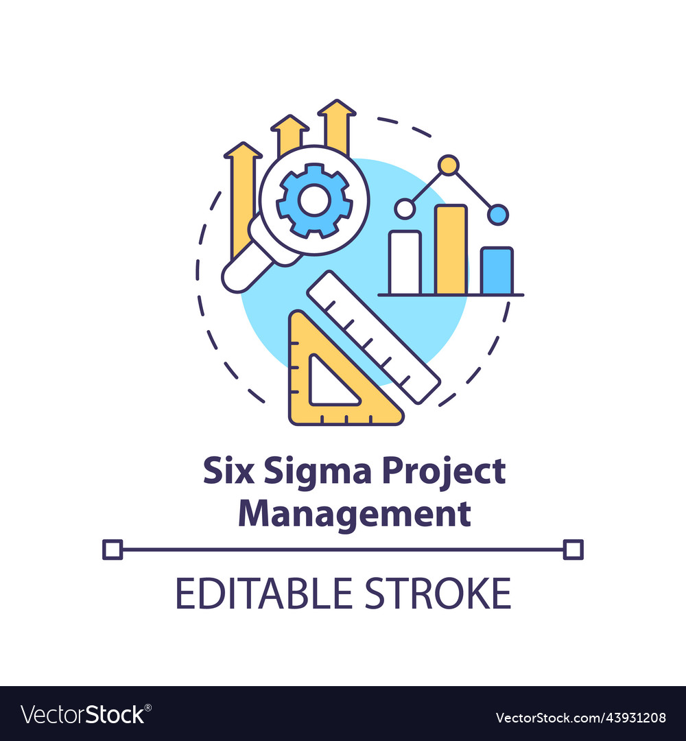Six sigma project management concept icon Vector Image
