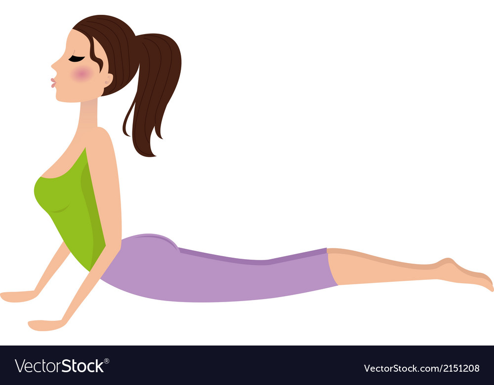 Young Girl Doing Yoga Exercise Isolated On White Vector Image