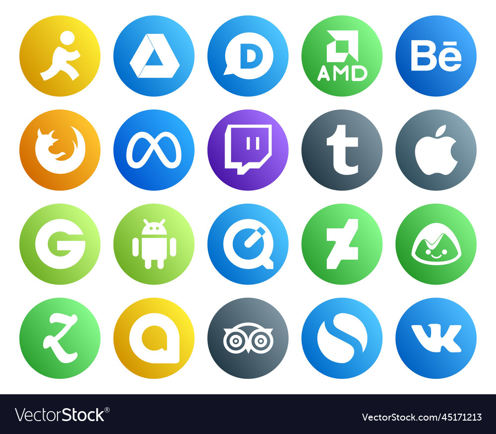 20 social media icon pack including zootool