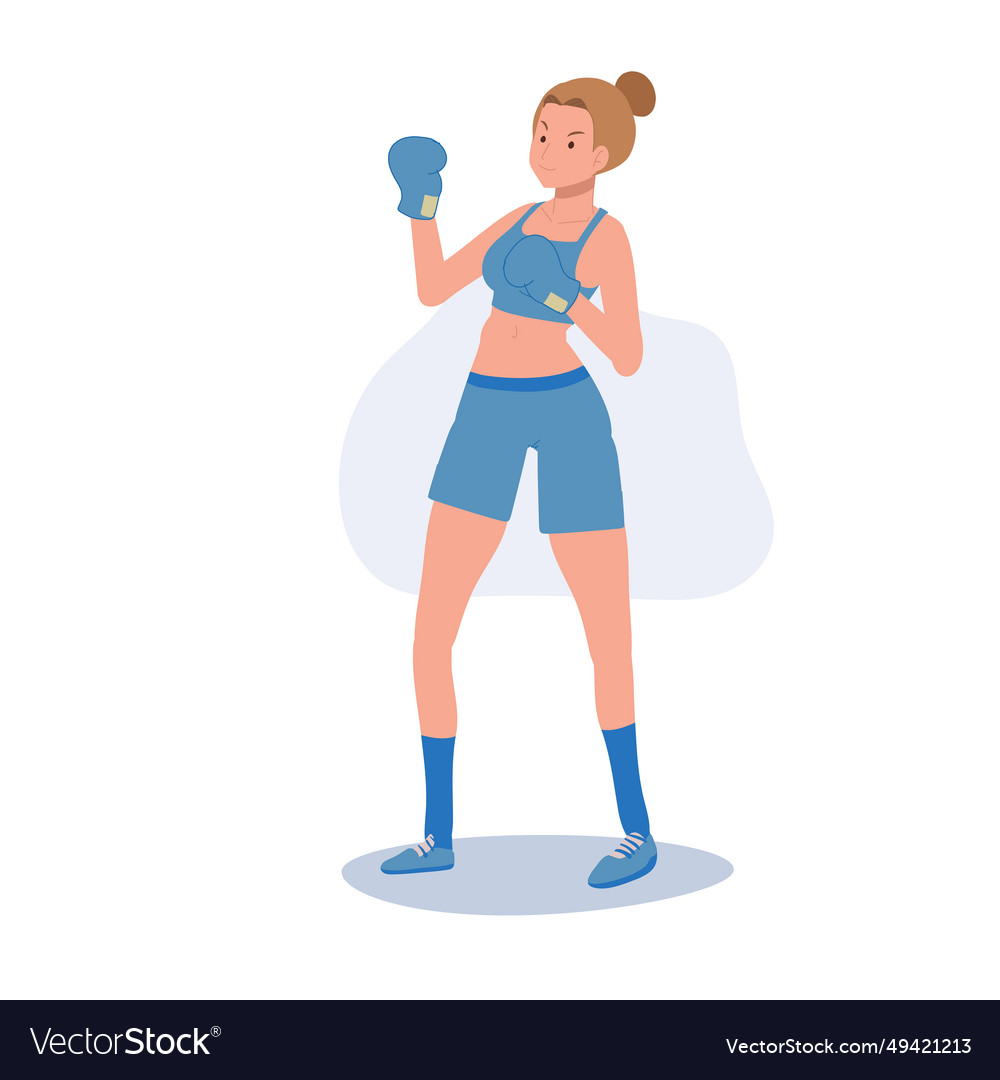 Active sports woman boxing with confidence Vector Image