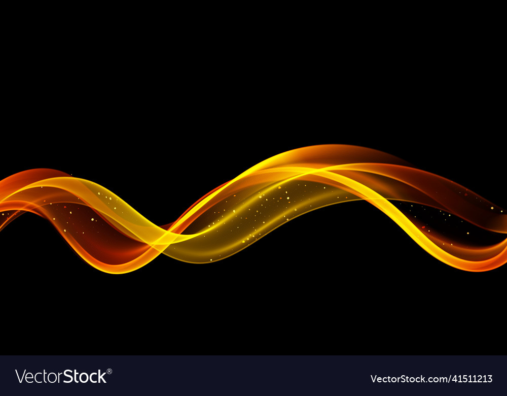 Black background with smooth wavy shiny wave Vector Image