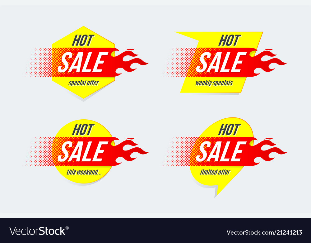 Emblem Hot Price Offer Deal Labels Template Vector Image