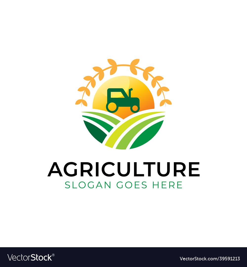 Modern color agriculture the farm logo wheat Vector Image