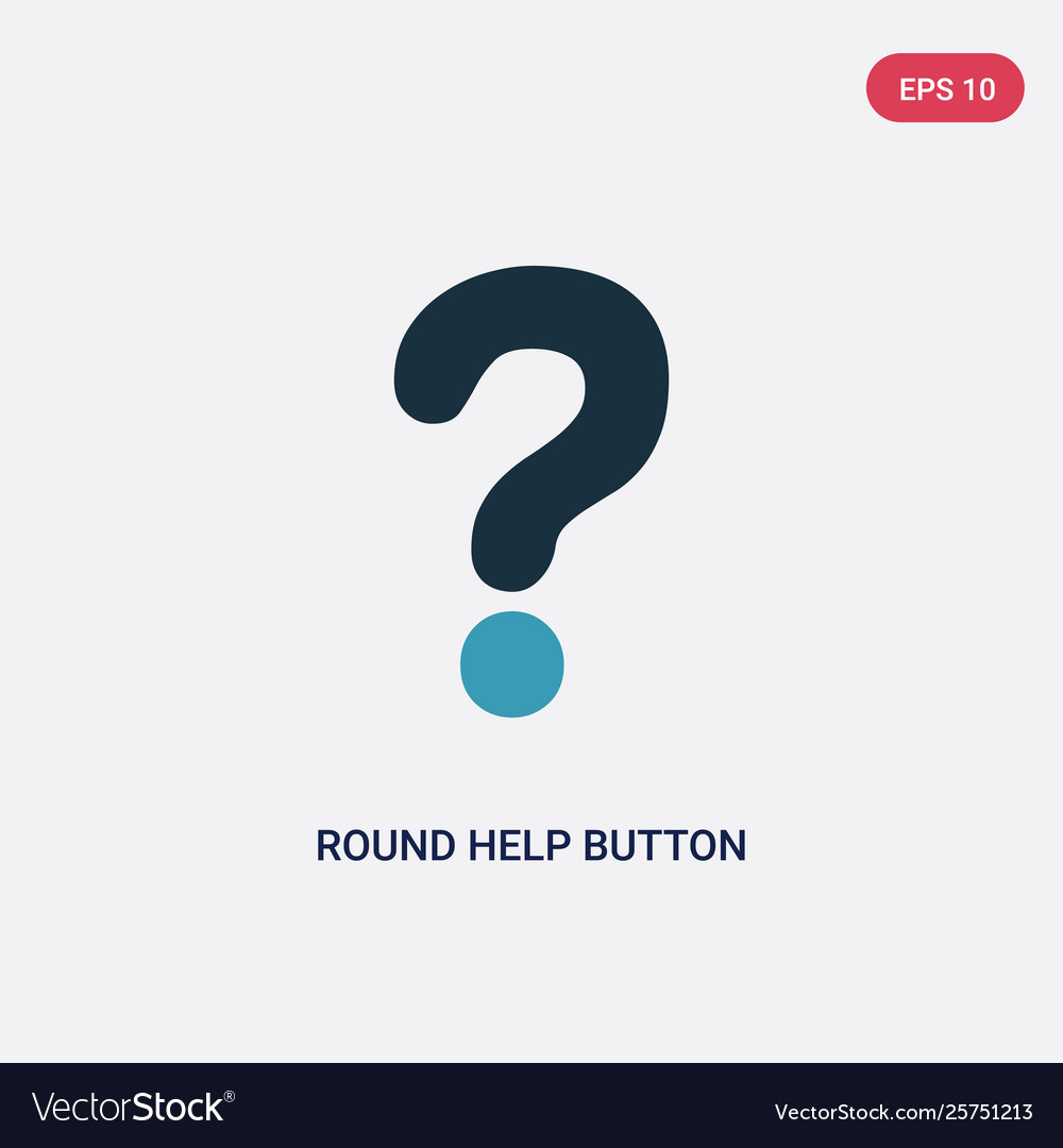 Two color round help button icon from user Vector Image