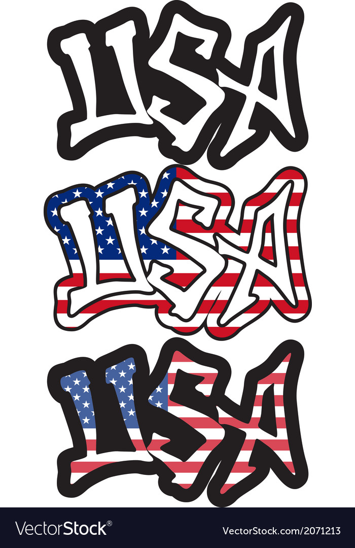 USA word graffiti style Royalty Free Vector Image