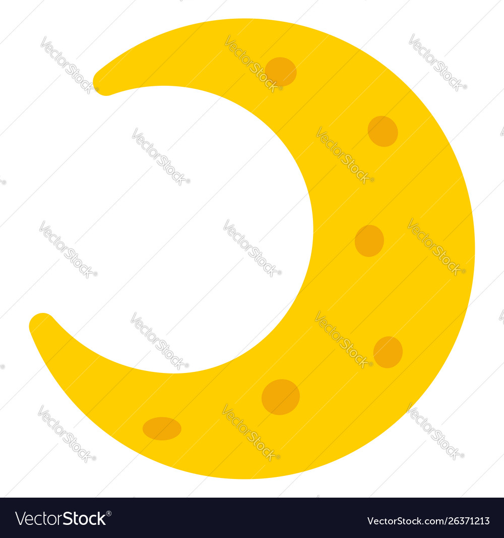 Yellow moon on white background Royalty Free Vector Image