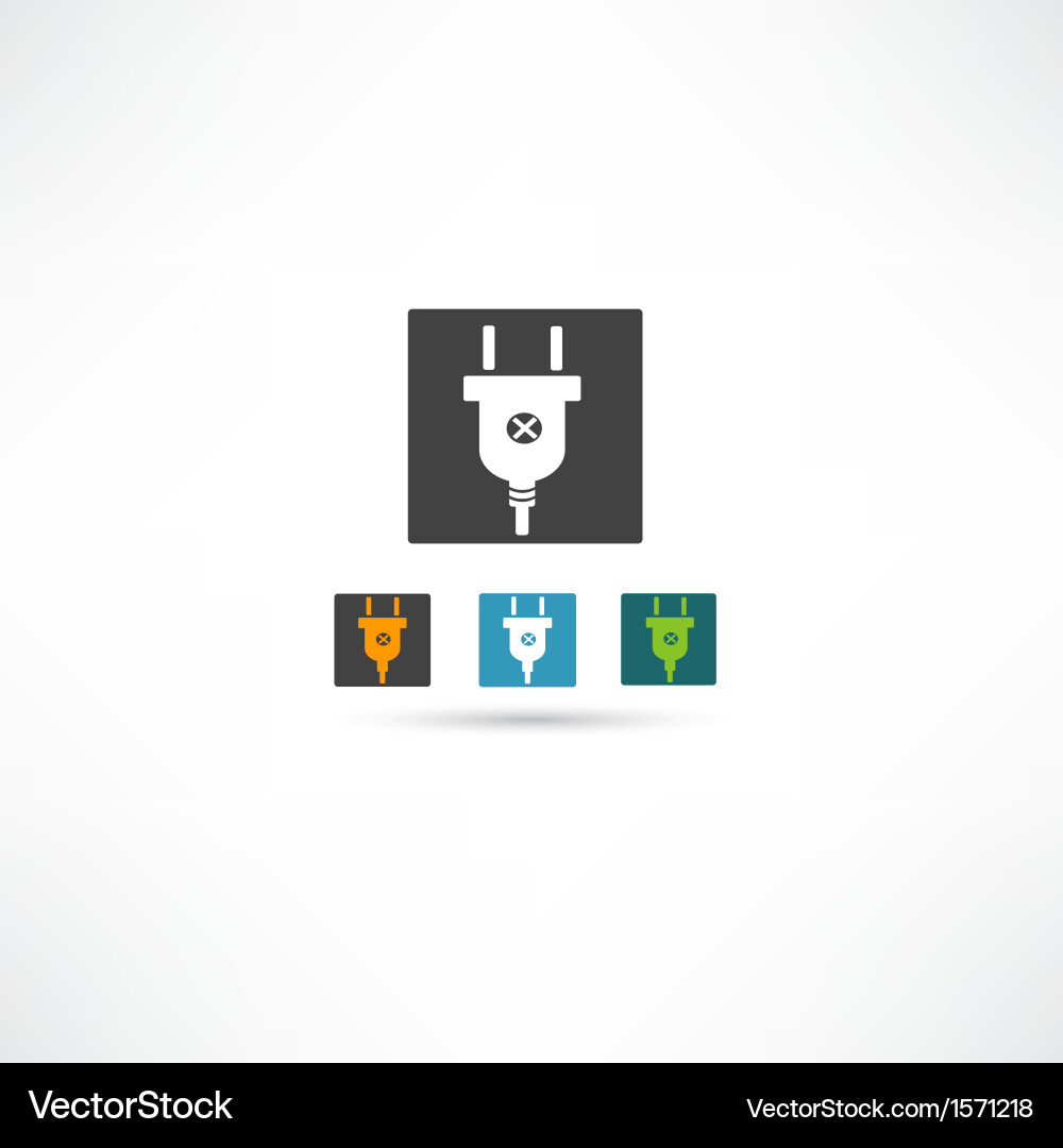 Electric plug icon Royalty Free Vector Image - VectorStock