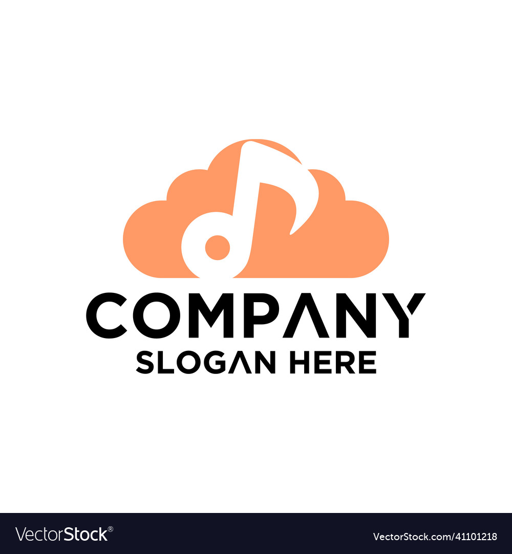 Music cloud logo template design emblem design Vector Image
