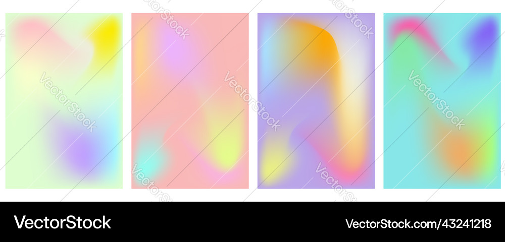 Pastel soft rainbow gradient set Royalty Free Vector Image