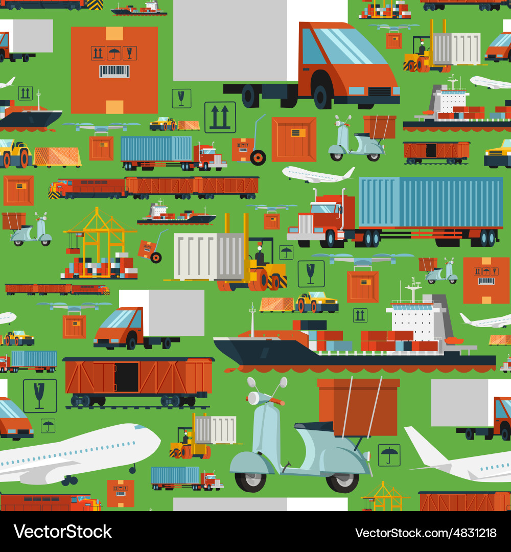 Worldwide logistic seamless pattern Royalty Free Vector