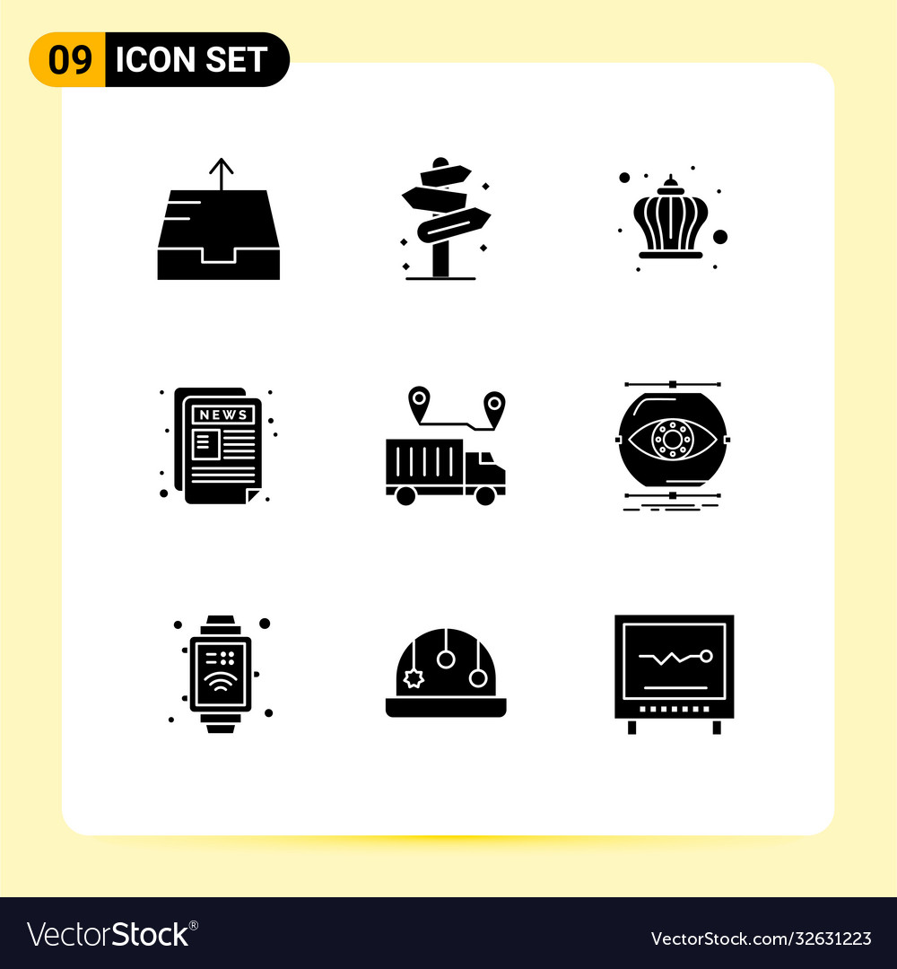 9 creative icons modern signs and symbols of Vector Image