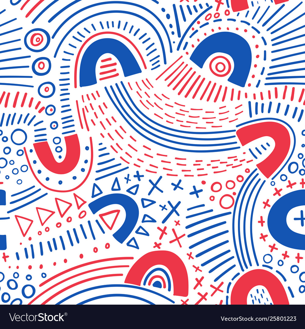 Abstract marker lines seamless pattern Royalty Free Vector