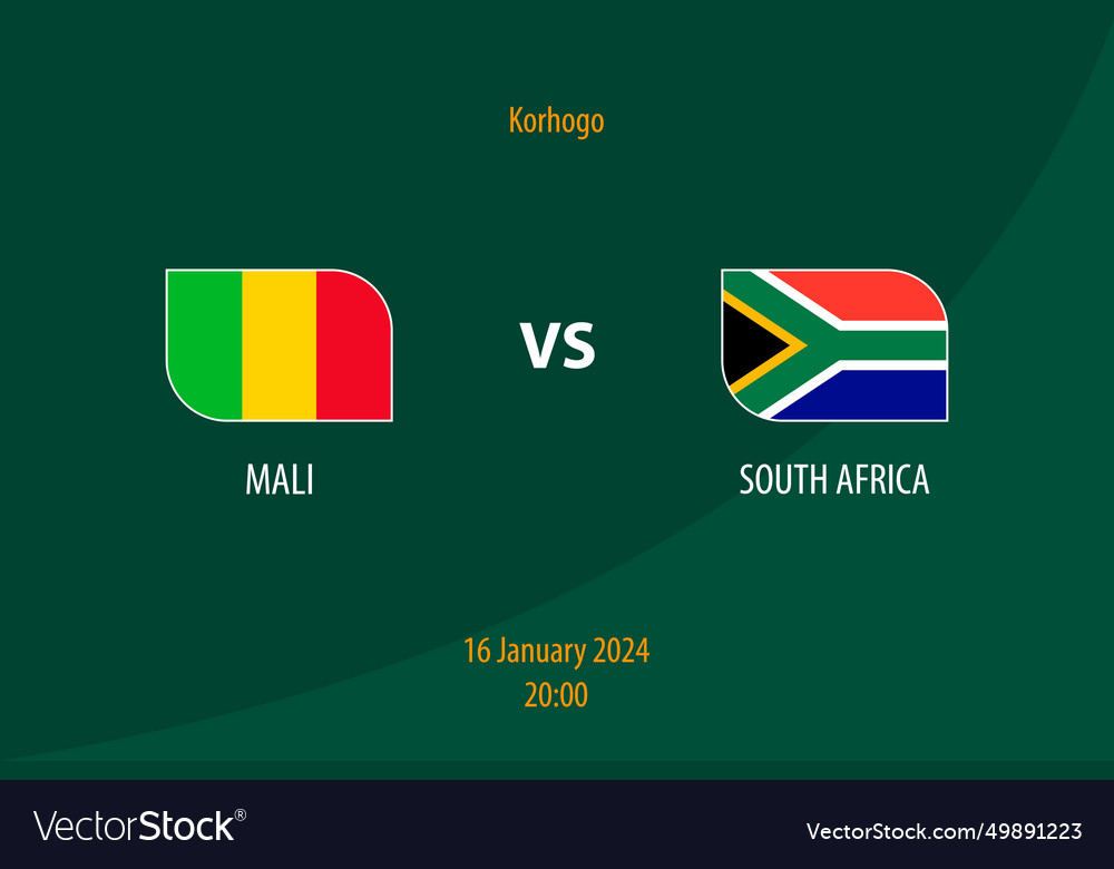 Mali vs south africa football scoreboard Vector Image