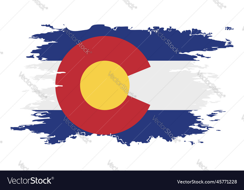 Colorado flag grunge brush color image Royalty Free Vector