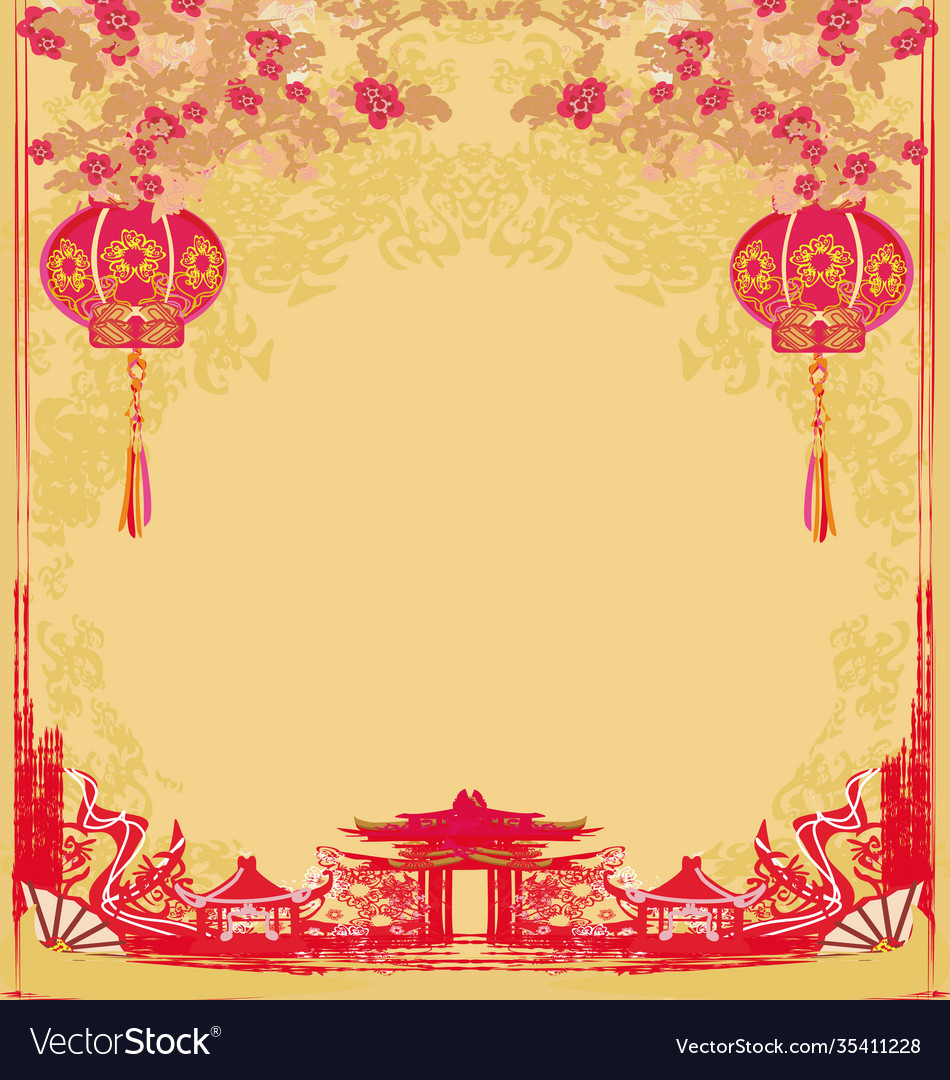 Mid-autumn festival for chinese new year - card Vector Image