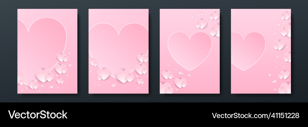 Valentine cards set design for special days Vector Image