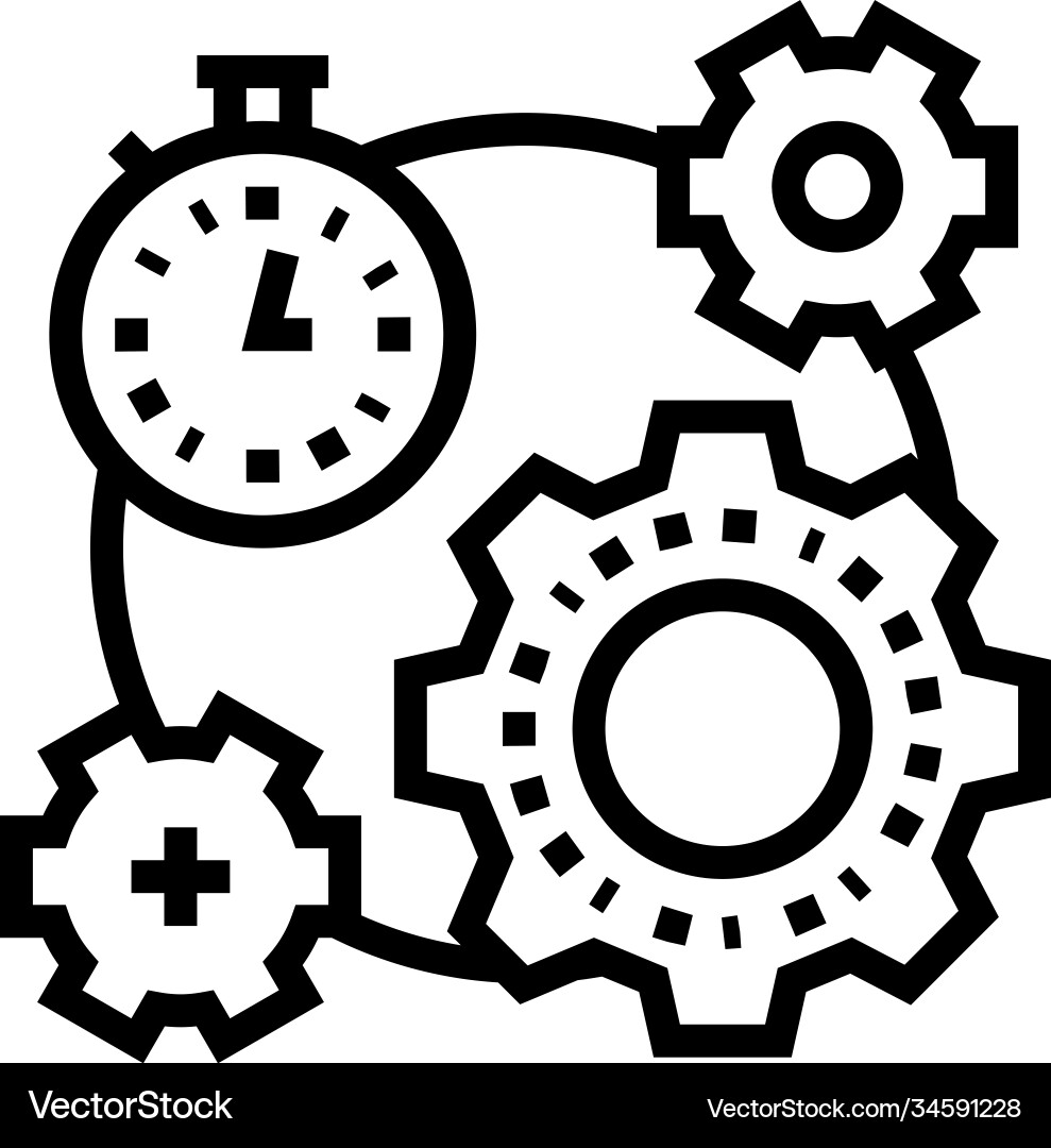 Working process time line icon Royalty Free Vector Image