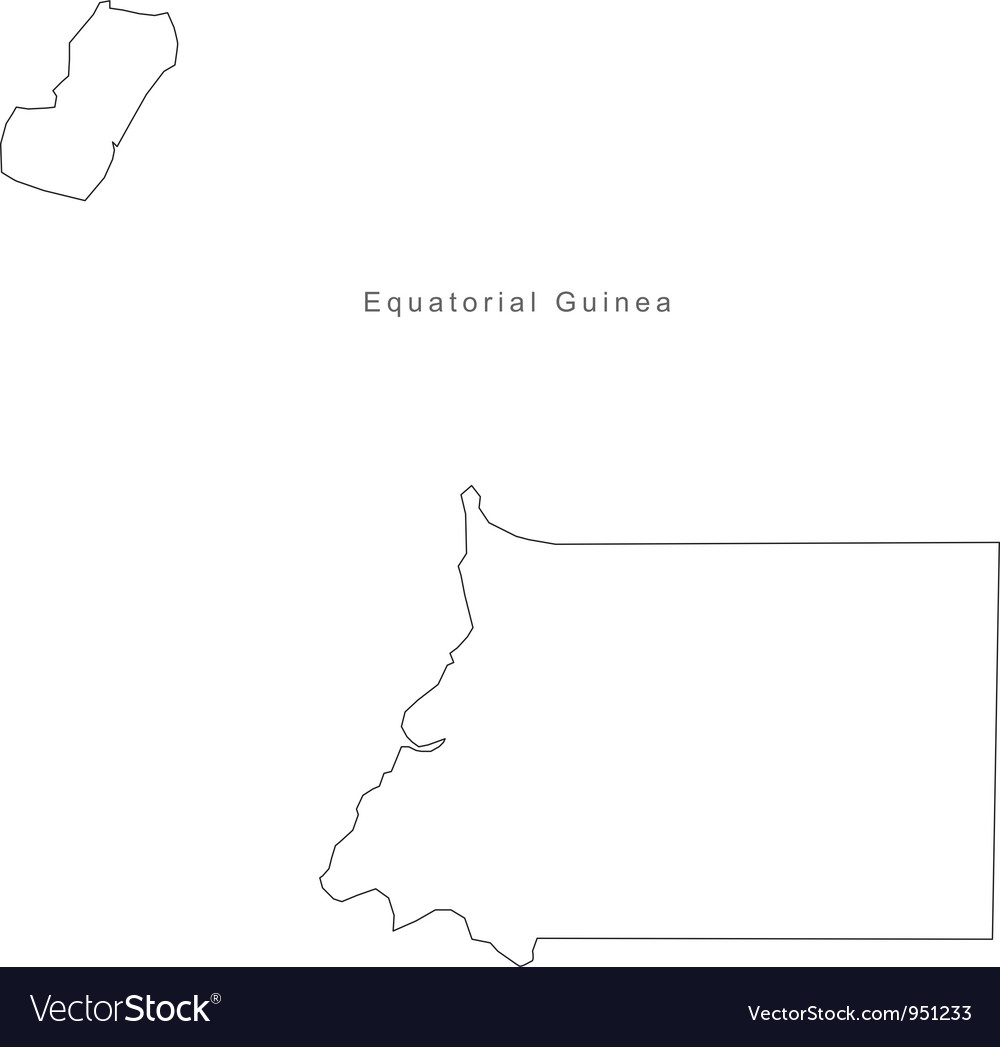 Black white equatorial guinea outline map