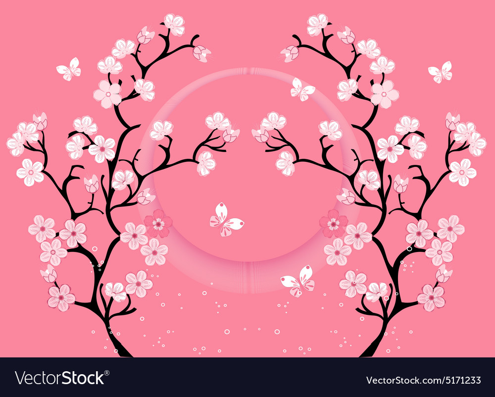 Cherry Blossom Motif Template Royalty Free Vector Image