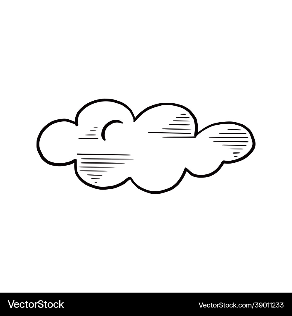 Hand drawn cloud set doodle Royalty Free Vector Image