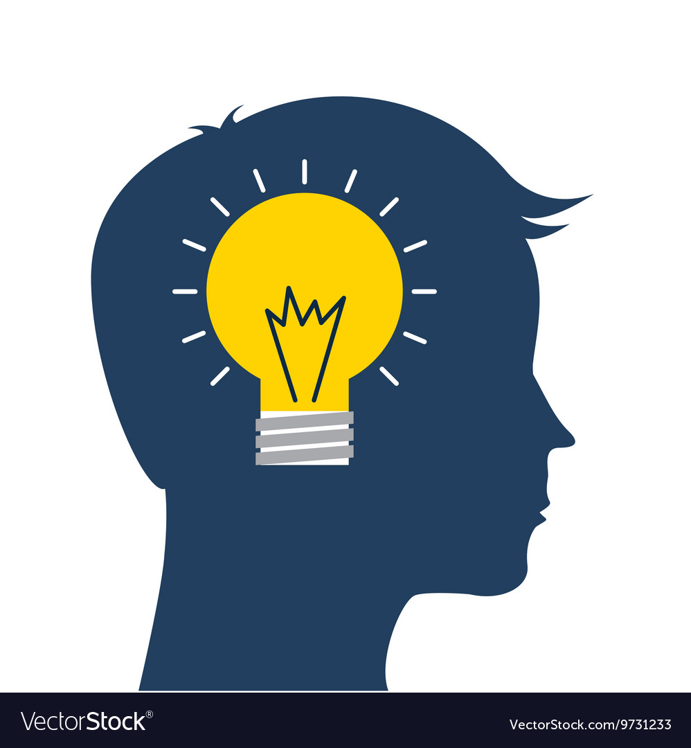 Human head design creativity and think concept Vector Image