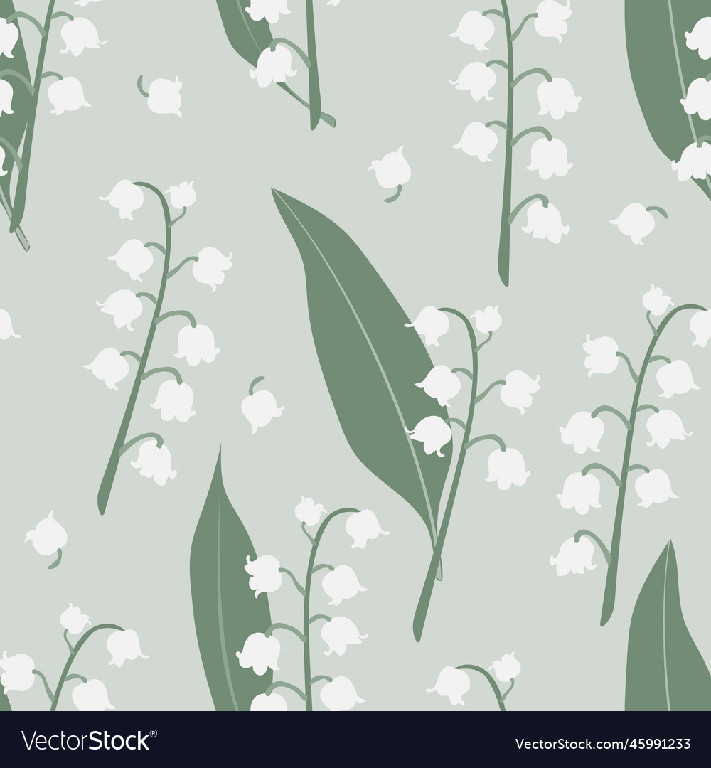 Lilies Of The Valley Seamless Floral Pattern Vector Image