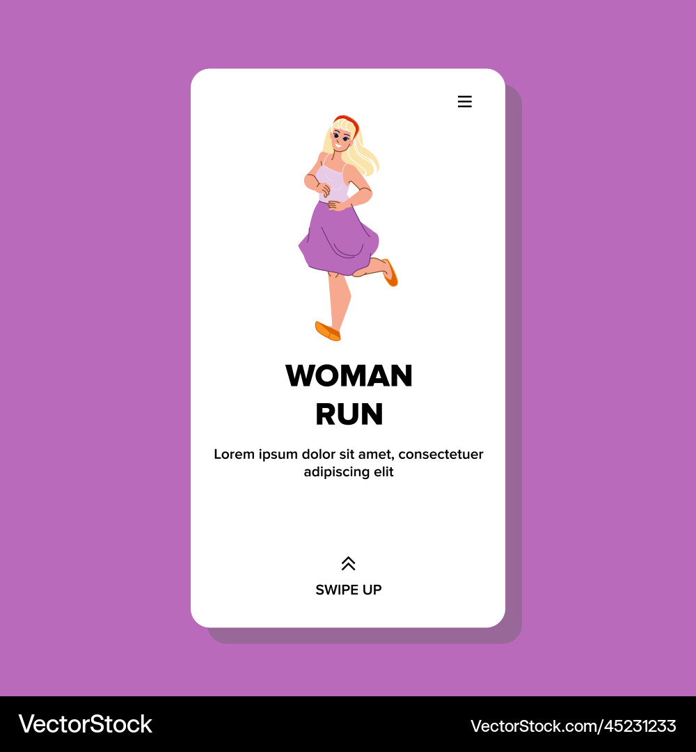 Woman run Royalty Free Vector Image - VectorStock