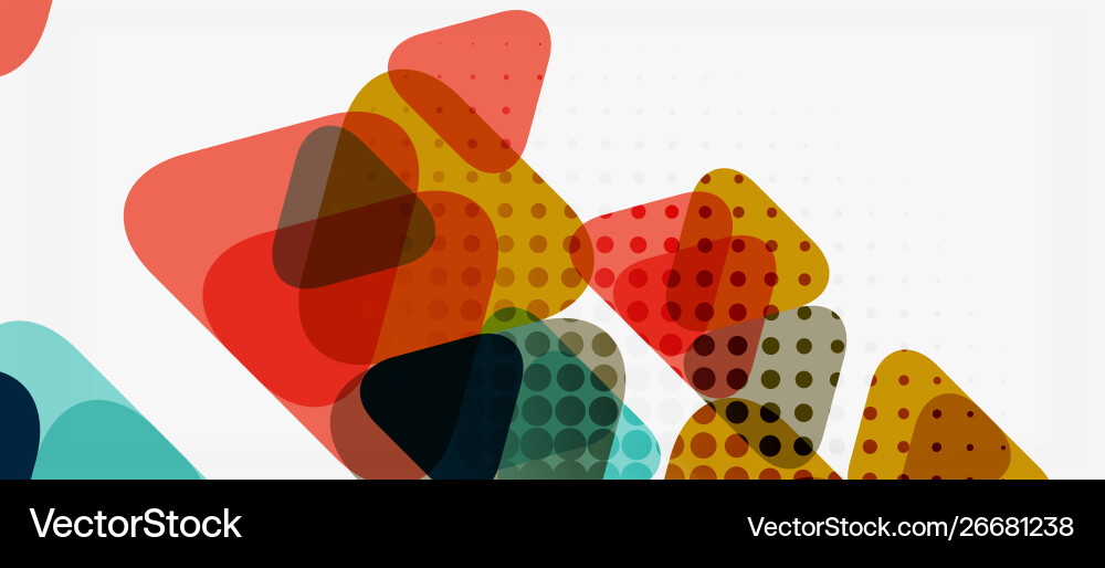 Banner With Multicolored Mosaic Triangle Geometric