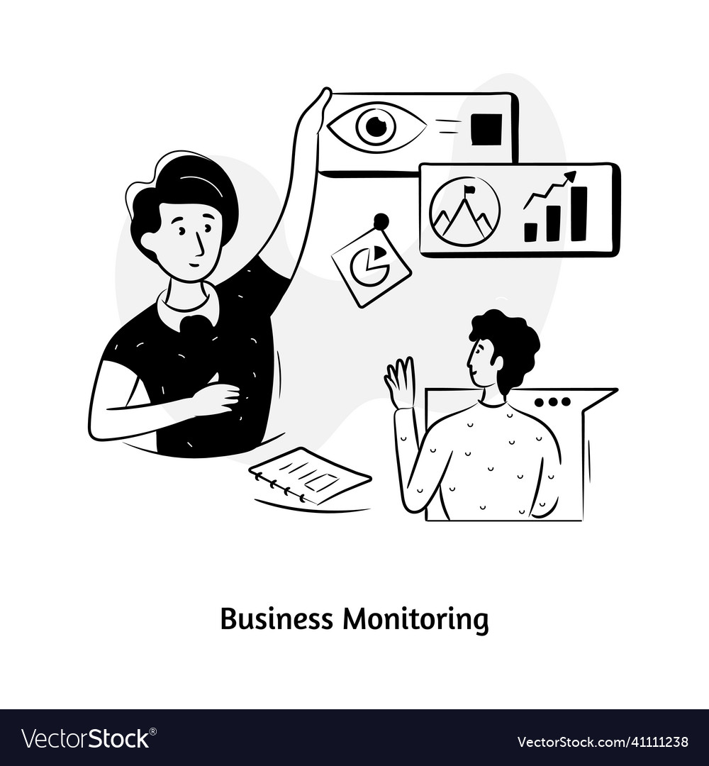 Business monitoring Royalty Free Vector Image VectorStock