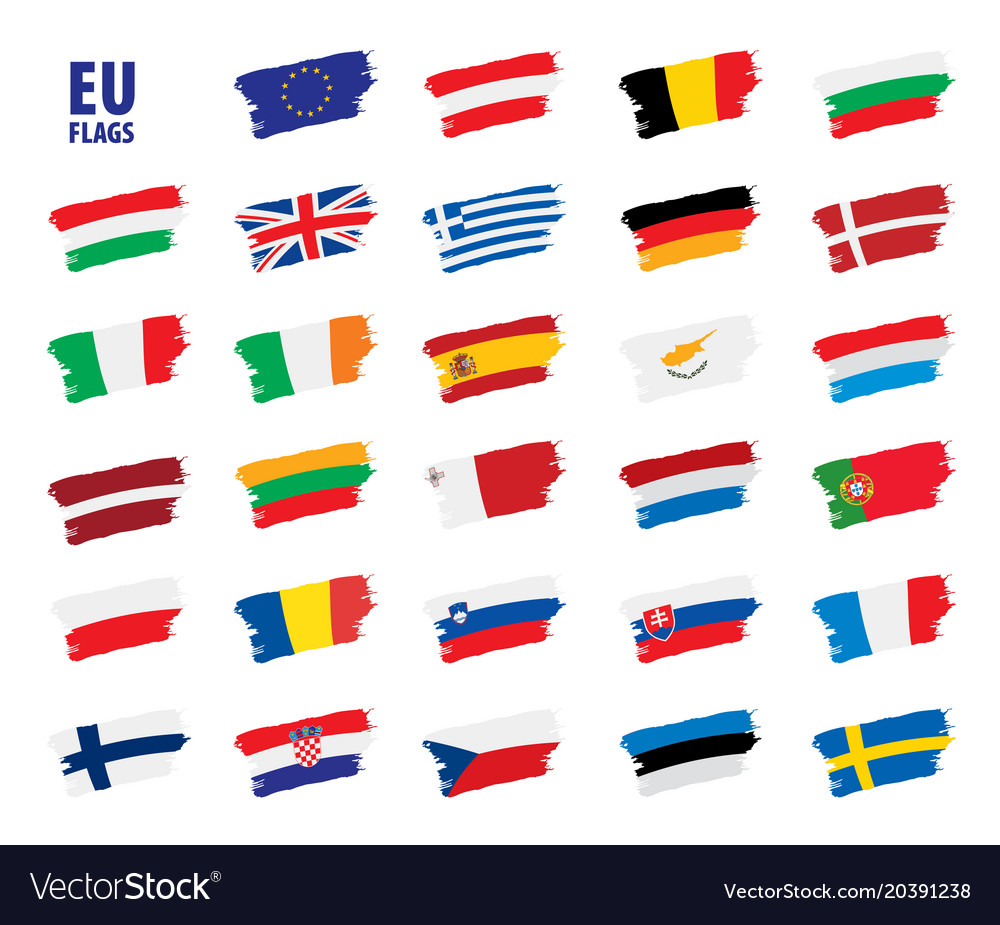 Flags of the european union Royalty Free Vector Image