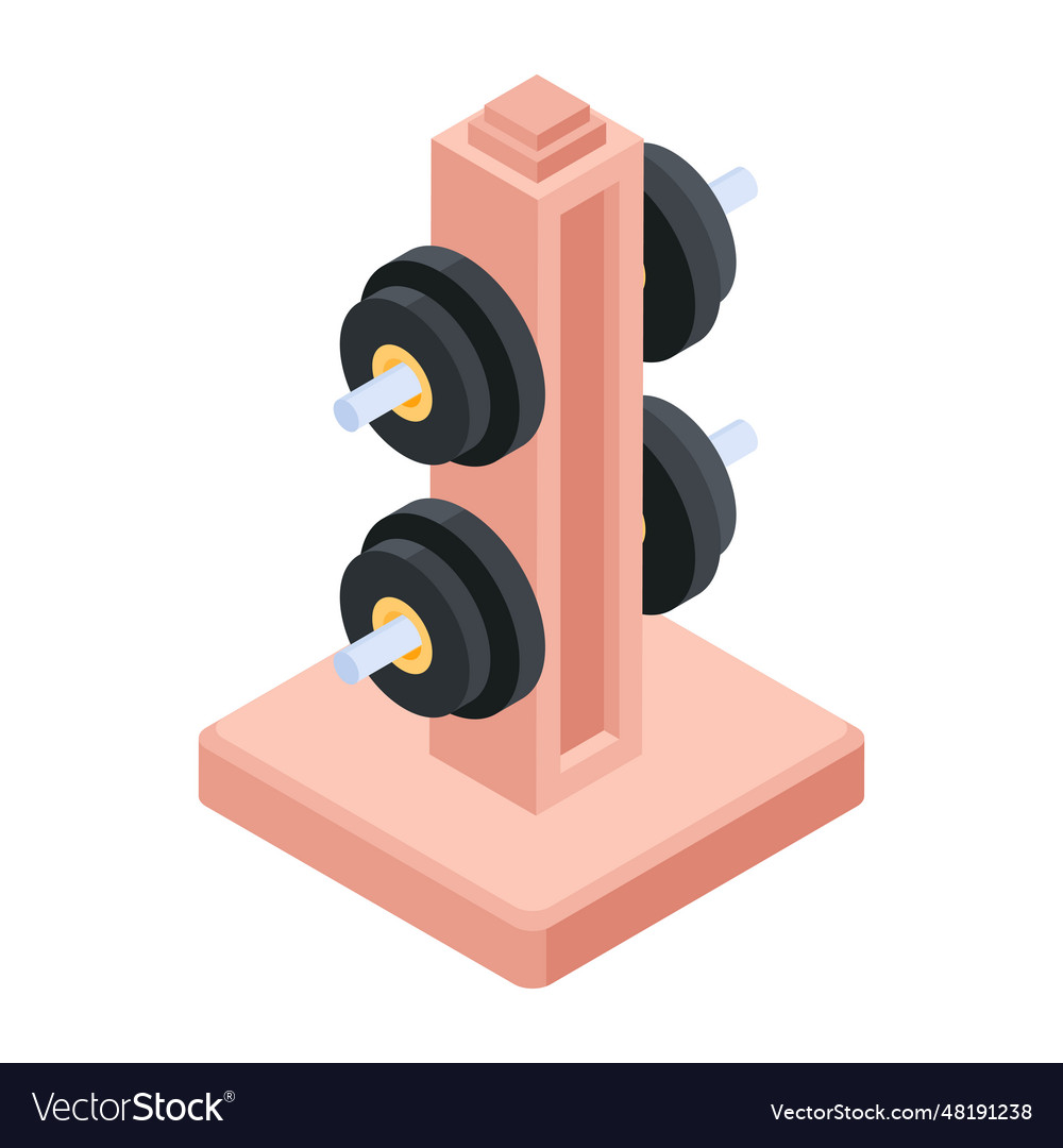 Get isometric icon of barbell rack Royalty Free Vector Image