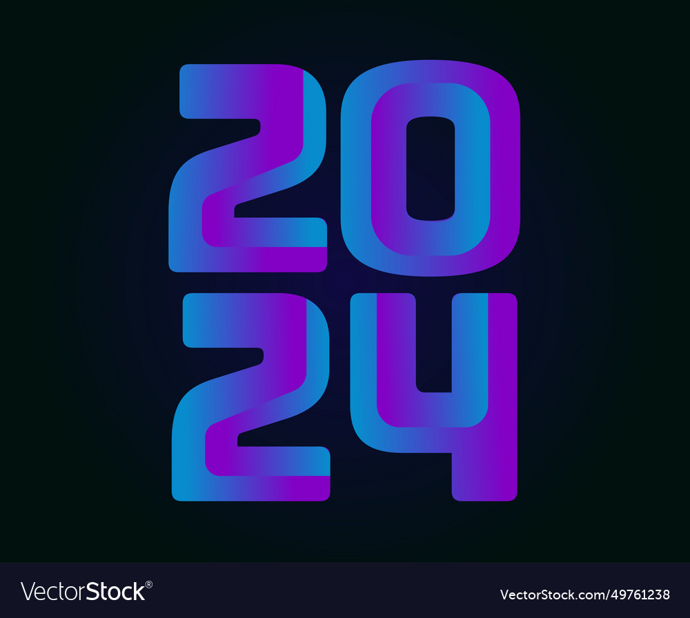 Happy new year 2024 abstract purple graphic design