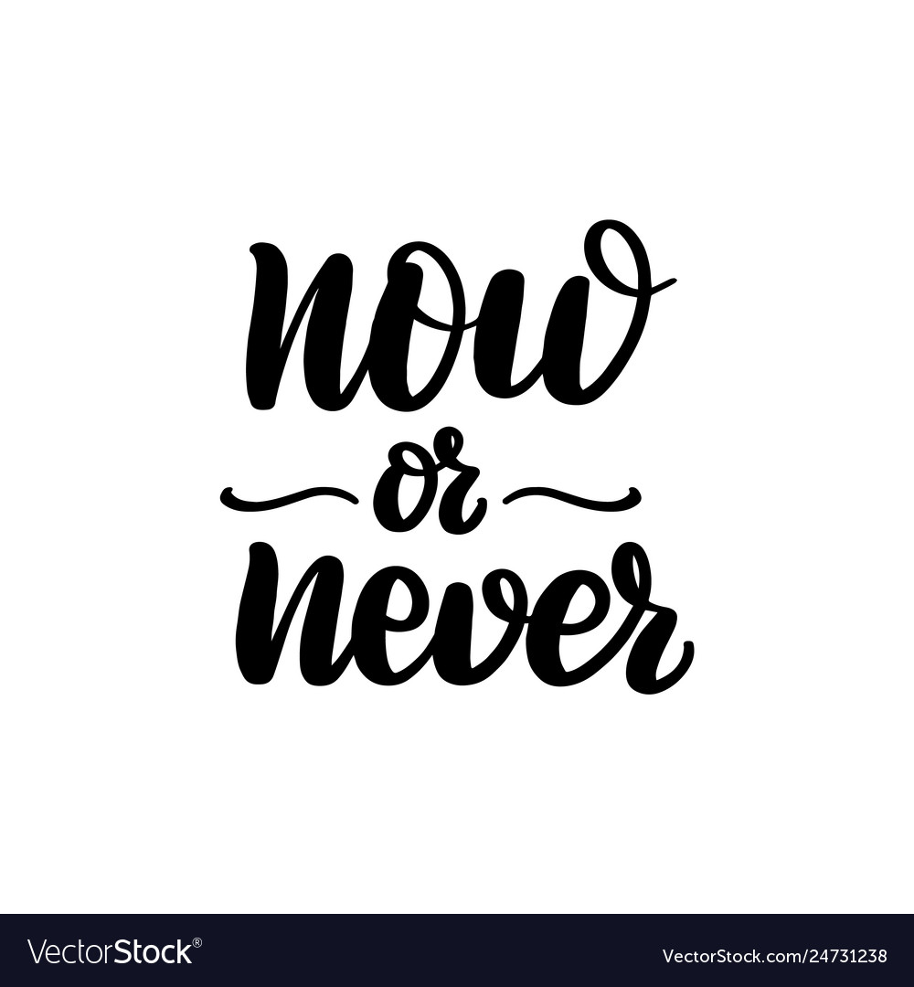 Now or never Royalty Free Vector Image - VectorStock