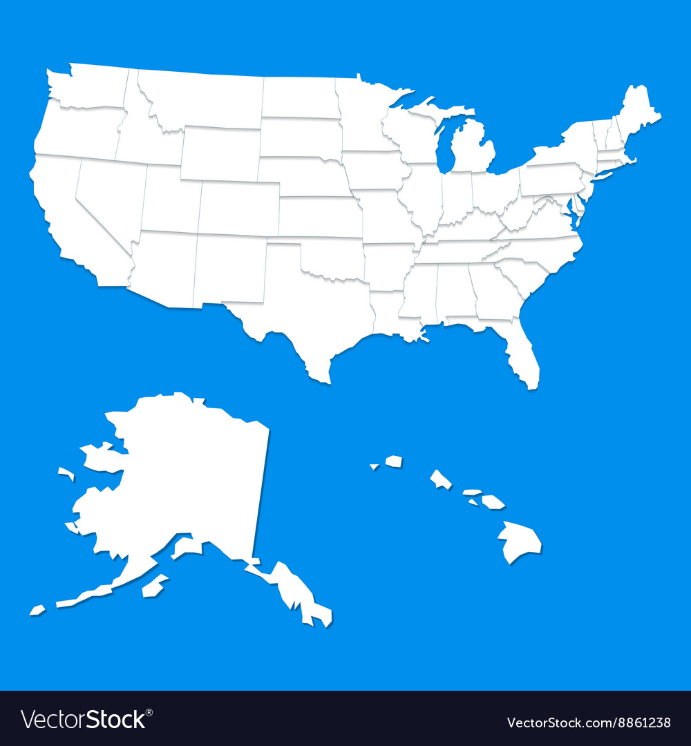 White usa map Royalty Free Vector Image - VectorStock