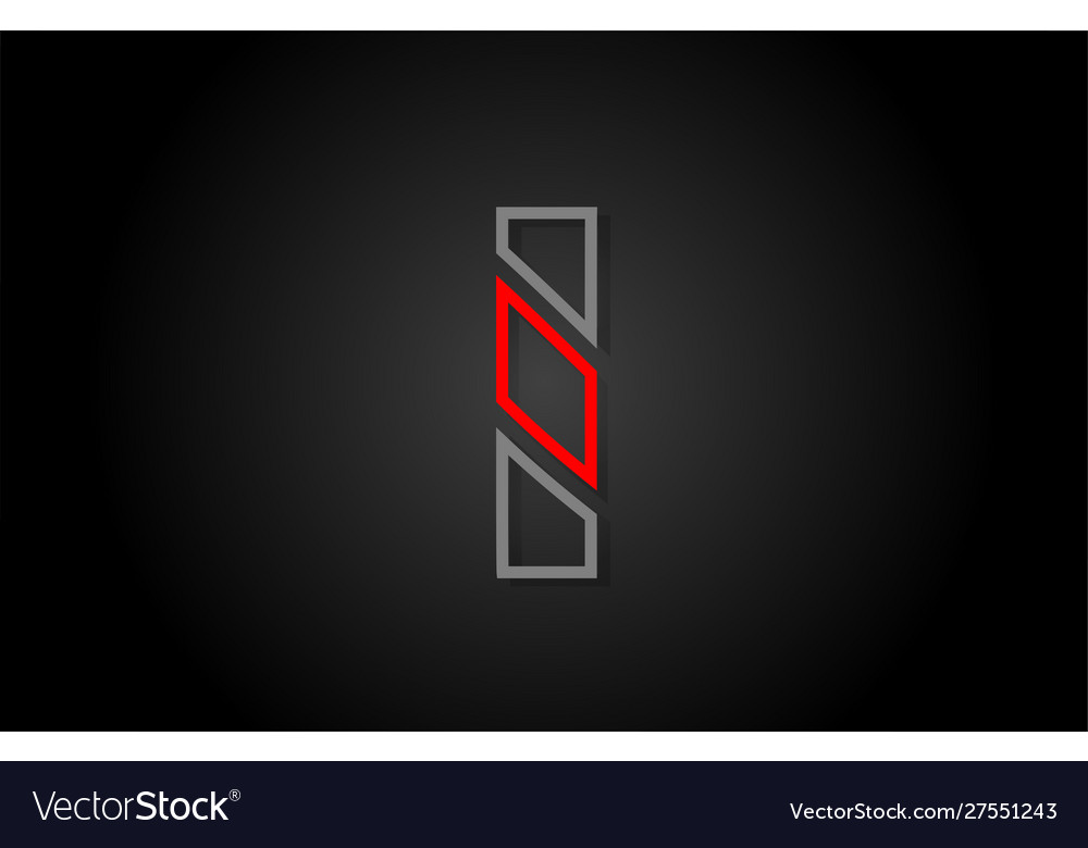 Alphabet line i letter red black for company logo Vector Image