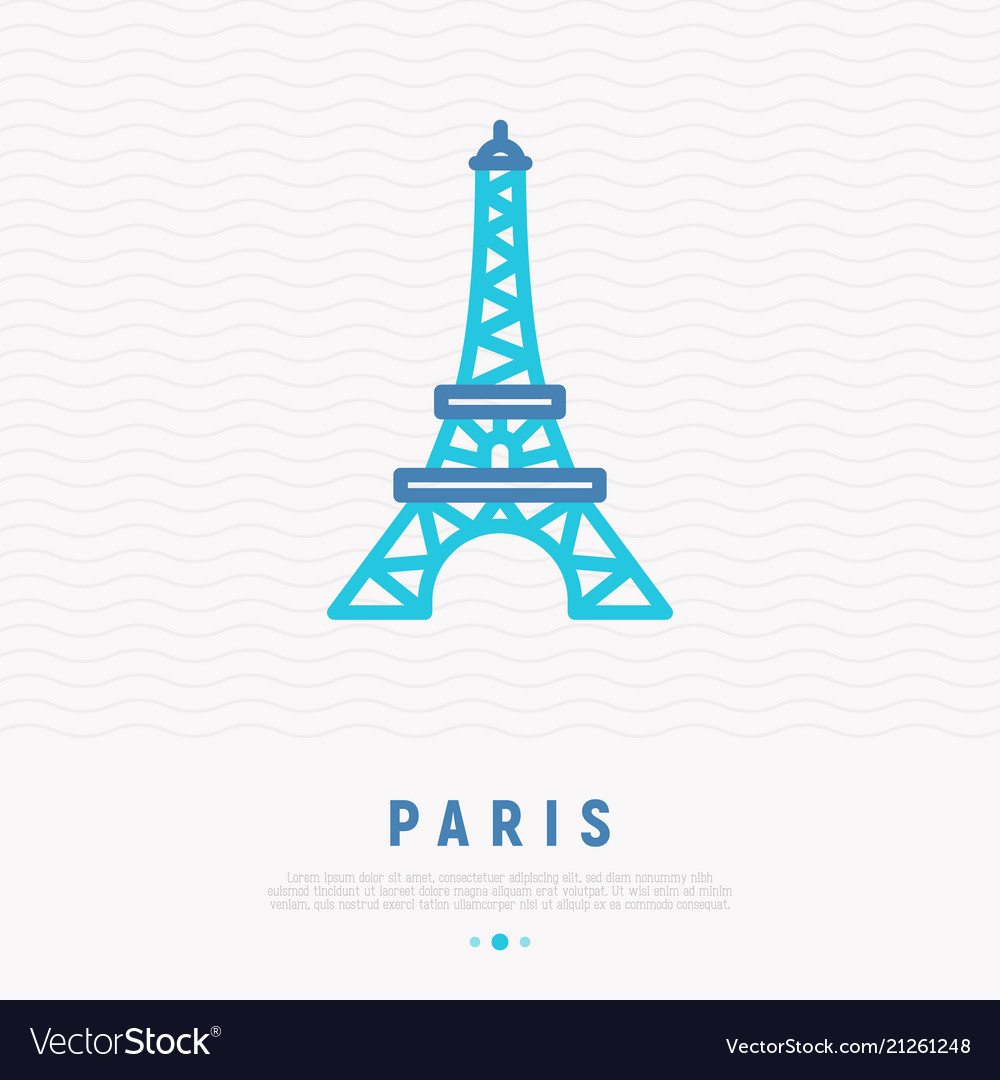 Eiffel tower thin line icon Royalty Free Vector Image